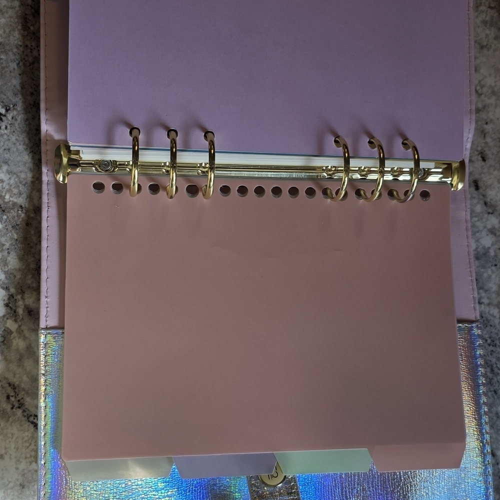 BNWT Holographic Silver Planner with Pink Ribbon For Breast Cancer - Picture 6 of 8